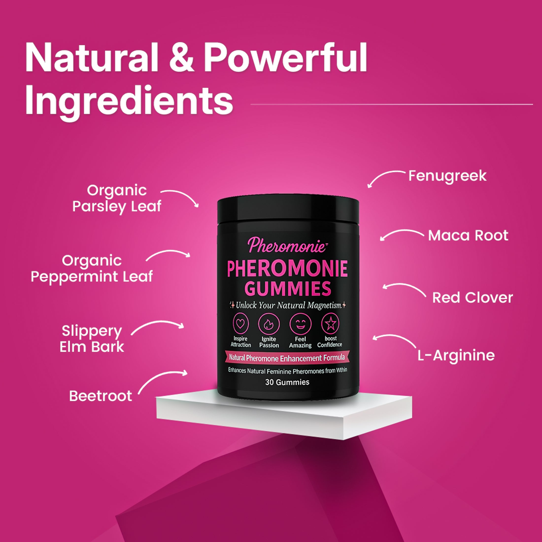 Pheromonie™ Gummies | Natural Feminine Attraction & Confidence Booster | 30 Day Supply